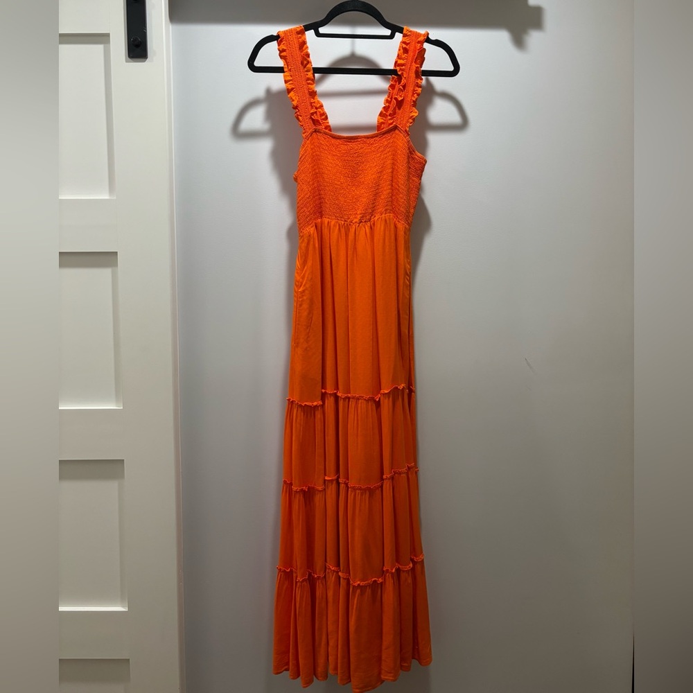 Lucy Paris Vibrant Orange Maxi Dress